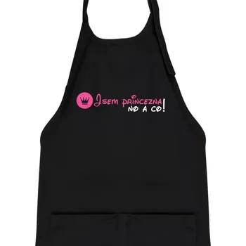 Kuchyňská zástěra Jsem princezna, no a co! - Dětská zástěra na vaření - Univerzální velikost ( Černá )