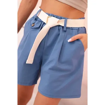 Dámské kraťasy Dámské šortky s vysokým pasem a páskem džínové UNI