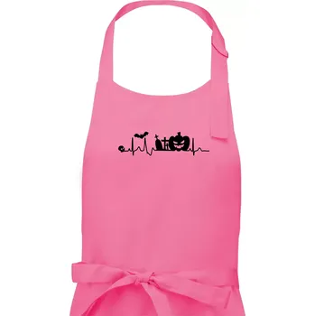 Kuchyňská zástěra EKG Halloween - Dámská zástěra na vaření - Univerzální velikost ( Růžová )