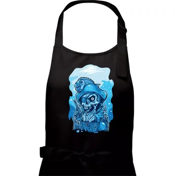 Kuchyňská zástěra Starý mořský vlk - Pánská zástěra na vaření - Univerzální velikost ( Černá )