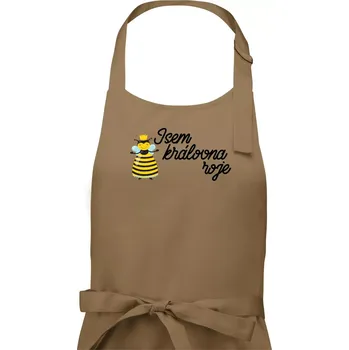 Kuchyňská zástěra Jsem královna roje - Dámská zástěra na vaření - Univerzální velikost ( Cappuccino )