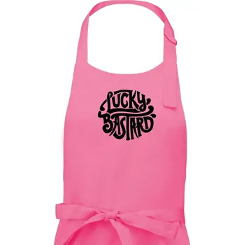 Kuchyňská zástěra Lucky Bastard - Pánská zástěra na vaření - Univerzální velikost ( Růžová )