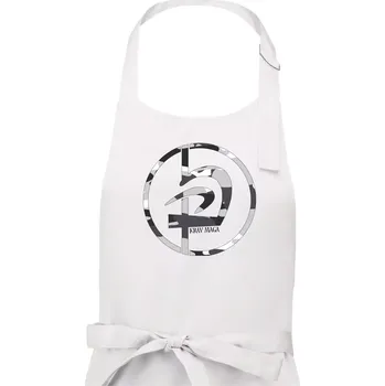 Kuchyňská zástěra Krav maga maskáčový nápis - Dámská zástěra na vaření - Univerzální velikost ( Bílá )