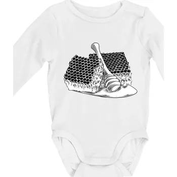 Plastev s medem - Body kojenecké s dlouhým rukávem - Dlouhý r. do 3 měs ( Bílá )