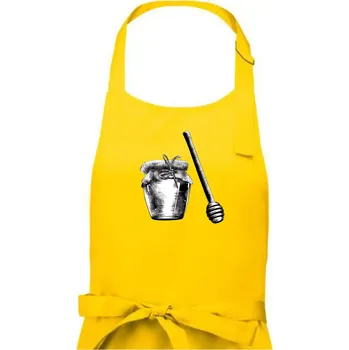 Kuchyňská zástěra Med ve sklenici - Pánská zástěra na vaření - Univerzální velikost ( Žlutá )