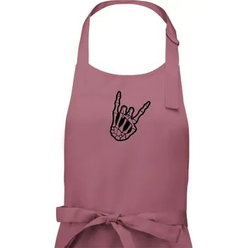 Kuchyňská zástěra Rock ruka - Dámská zástěra na vaření - Univerzální velikost ( Starorůžová )