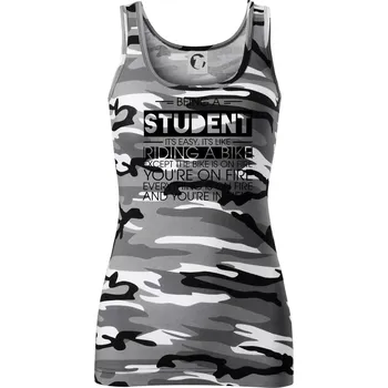 Dámské tričko Being a student - bike - Dámské Maskáčové tílko - XS ( Šedý maskáč )