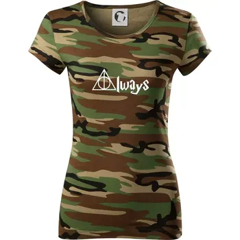 Dámské tričko Harry - Always - Dámské maskáčové triko - 2XL ( Hnědý maskáč )