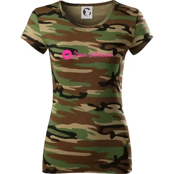 Dámské tričko Jsem princezna (samotné) - Dámské maskáčové triko - XL ( Hnědý maskáč )