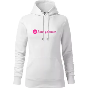 Dámská mikina Jsem princezna (samotné) - Mikina dámská Cape s kapucí - L ( Bílá )