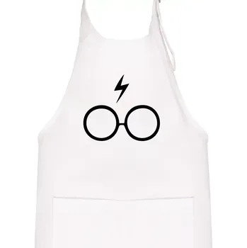 Kuchyňská zástěra Harry - Brýle - Dětská zástěra na vaření - Univerzální velikost ( Bílá )