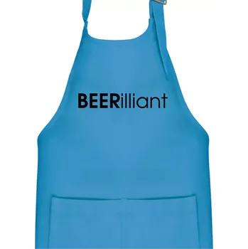 Kuchyňská zástěra Pivní nápisy BEERrilliant - Dětská zástěra na vaření - Univerzální velikost ( Světlý tyrkys )