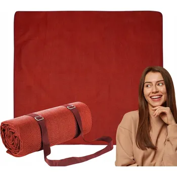 deka Pikniková deka 130x145 cm bordó jednobarevná