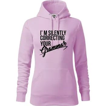 Dámská mikina Correcting grammar - Mikina dámská Cape s kapucí - S ( Orchid )
