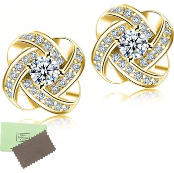 Náušnice STŘÍBRNÉ NÁUŠNICE ŠROUBOVACÍ PEcky STŘÍBRO POZLACENÉ