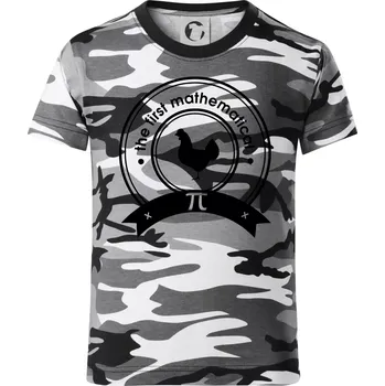 Chlapecké tričko The First Mathematical - Dětské maskáčové triko - 104-110cm / 3-4 roky ( Šedý maskáč )