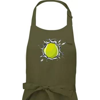 Kuchyňská zástěra Tenisový míč v triku - Pánská zástěra na vaření - Univerzální velikost ( Khaki )