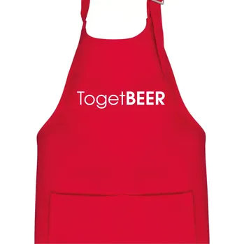 Kuchyňská zástěra Pivní nápisy TogetBEER - Dětská zástěra na vaření - Univerzální velikost ( Červená )