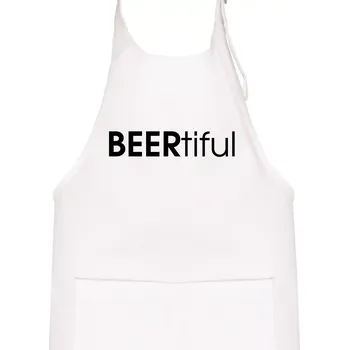 Kuchyňská zástěra Pivní nápisy BEERtiful - Dětská zástěra na vaření - Univerzální velikost ( Bílá )