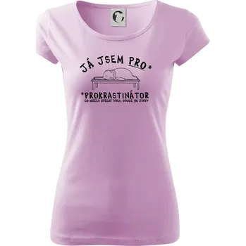 Dámské tričko Ja jsem PRO - prokrastinace - Dámské triko Pure - 3XL ( Orchid )