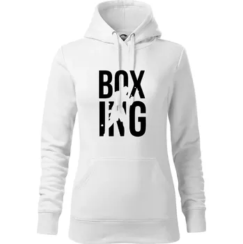 Dámská mikina Nápis Boxing - Mikina dámská Cape s kapucí - L ( Bílá )
