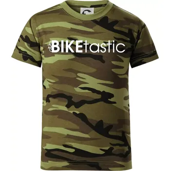 Chlapecké oblečení Bike nápisy Biketastic - Dětské maskáčové triko - 122 cm/6 let ( Zelený maskáč )