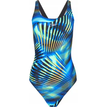 Dámské plavky Dámské jednodílné plavky Speedo Printed Medalist černo-modré, velikost 36