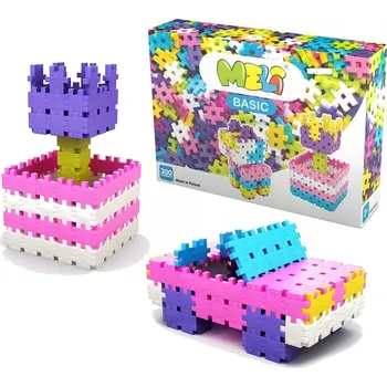 ostatní stavebnice Stavebnice Vafle Basic 300 prvků Pink 3+ Meli 50025