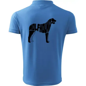 Pánská košile Vlkodav nápis v těle - Polokošile pánská Pique Polo 203 - S ( Azurově modrá )