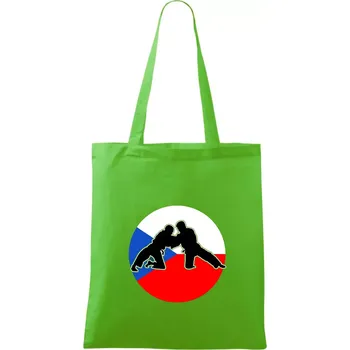 Nákupní taška Judo CZ vlajka - Taška bavlněná - 42 x 38 cm ( Apple Green )