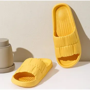 Dámské pantofle Letní pantofle na platformě – měkké EVA nazouváky na doma i ven Barva: Žlutá, Velikost: 38-39