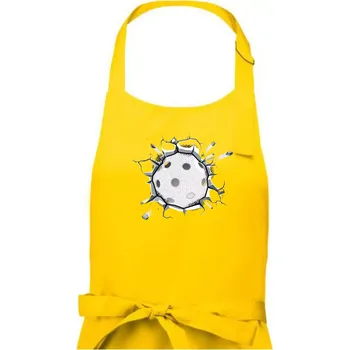 Kuchyňská zástěra Florbal míč v triku - Dámská zástěra na vaření - Univerzální velikost ( Žlutá )