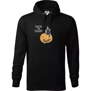 Pánská mikina Dýně a kočka - Mikina pánská Cape s kapucí - 2XL ( Černá )