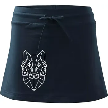 Dámská sukně Geometrie - vlk - Sportovní sukně - two in one - M ( Námořní modrá (velmi tmavá - téměř černá) )