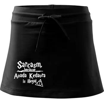 Dámská sukně Harry - Sarcasm, because Avada Kedavra is illegal - Sportovní sukně - two in one - L ( Černá )