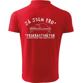 Pánská košile Ja jsem PRO - prokrastinace - Polokošile pánská Pique Polo 203 - 2XL ( Červená )