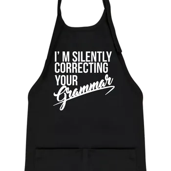 Kuchyňská zástěra Correcting grammar - Dětská zástěra na vaření - Univerzální velikost ( Černá )