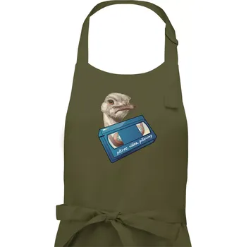 Kuchyňská zástěra Pštrosi vídea - Dámská zástěra na vaření - Univerzální velikost ( Khaki )