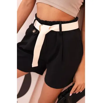 Dámské kraťasy Dámské šortky s vysokým pasem a páskem černé UNI