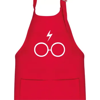 Kuchyňská zástěra Harry - Brýle - Dětská zástěra na vaření - Univerzální velikost ( Červená )