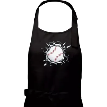 Kuchyňská zástěra Baseball míč v triku - Pánská zástěra na vaření - Univerzální velikost ( Černá )