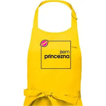 Kuchyňská zástěra Jsem princezna ve čtverci - Dámská zástěra na vaření - Univerzální velikost ( Žlutá )