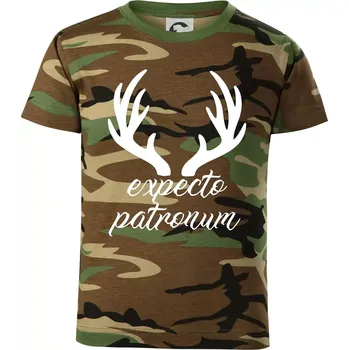 Harry - Expecto patronum - Dětské maskáčové triko - 104-110cm / 3-4 roky ( Hnědý maskáč )