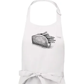 Kuchyňská zástěra Školní penál kreslený - Pánská zástěra na vaření - Univerzální velikost ( Bílá )