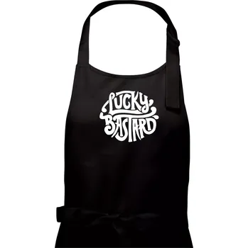 Kuchyňská zástěra Lucky Bastard - Pánská zástěra na vaření - Univerzální velikost ( Černá )