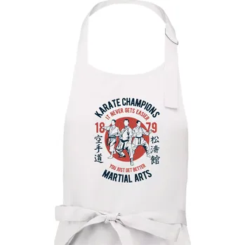 Kuchyňská zástěra Karate Champions - Dámská zástěra na vaření - Univerzální velikost ( Bílá )