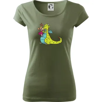 Dámské tričko Princezna a drak - Dámské triko Pure - M ( Khaki )