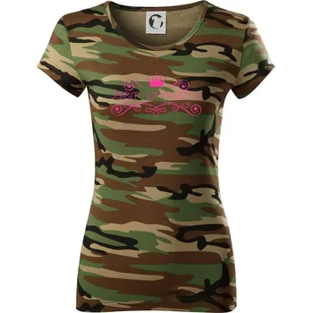 Dámské tričko Jsem princezna - Vintage - Dámské maskáčové triko - 2XL ( Hnědý maskáč )