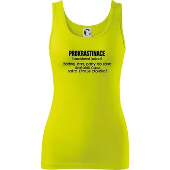 Dámské tričko Prokrastinace - TEXT - Dámské tílko - 2XL ( Limetková )