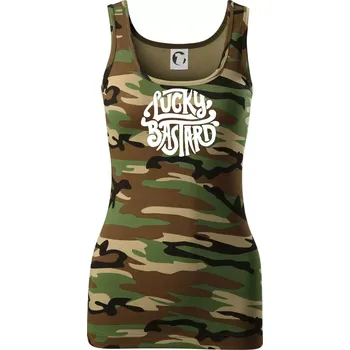 Dámské tričko Lucky Bastard - Dámské Maskáčové tílko - S ( Hnědý maskáč )